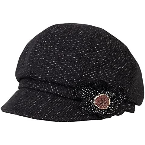 ColorSun Warm Classic Retro Visor Newsboy Cabbie Cap Beret Hats with Pearl Buckle for Woman Ladies Cover