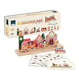 Développe la coordination et l’observation : L’enfant doit placer correctement les pièces en bois pour reproduire les constructions illustrées sur les cartes, renforçant ainsi sa précision et son raisonnement spatial.