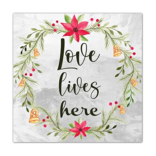 Plaque en bois Love Lives Here pour célébrer l'amour et la nature chez soi