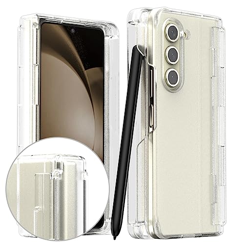 araree Nukin 360 P Samsung Galaxy Z Fold 5 Case with S Pen Slot & Hinge Protection, Lightweight Full Body Protective Hard PC Cover Designed for Samsung Galaxy Z Fold 5 5G(2023) - Clear Matt