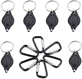 RaySoar (Pack of 6) Ultra Bright Mini LED Keychain Flashlight, Key ring Flashlight, Keychain LED Flashlight, LED Keychain Light With Extra (Pack of 6) Carabiner Clip Hook-Black