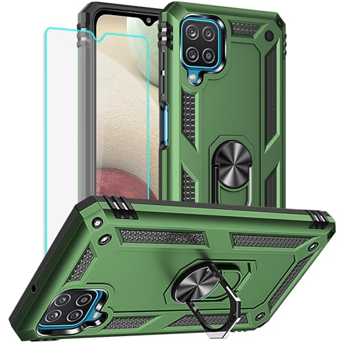 Coque Samsung A12 militaire verte antichoc avec protège-écran HD