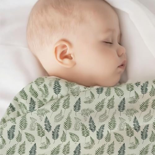 Image of Muslin Swaddle Blankets for Baby Boys and Girls,3 Pack Breathable Soft Receiving Blanket,Large 43.3X 43.3 inches,Newborn Essentials Must Haves (Leaves)