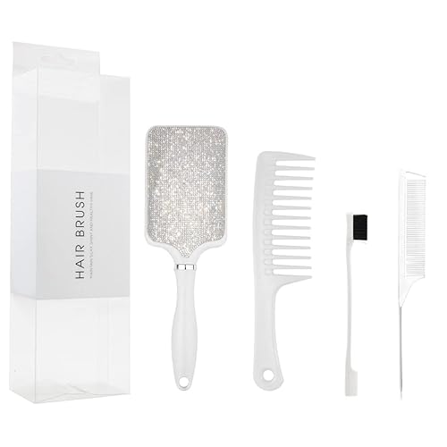 Miniatura 10 de Juego de cepillos de pelo antiestáticos para masaje, cepillo desenredante con cepillo de dientes anchos para mujeres y hombres, multicolor color