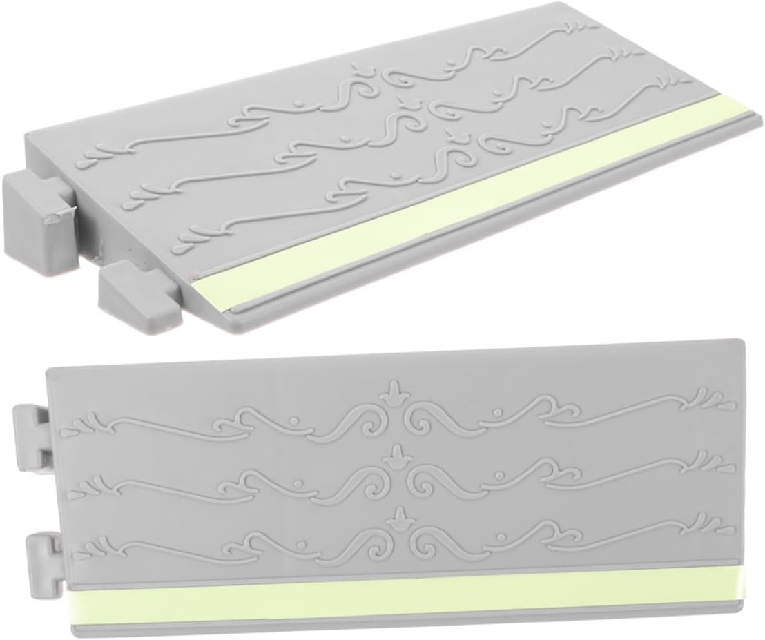 GLEAVI 2pcs Climbing Mat Ramps Kit Home Office Entry Ramp Pad Plastic Tire Bridge for Loading Slope Light Grey