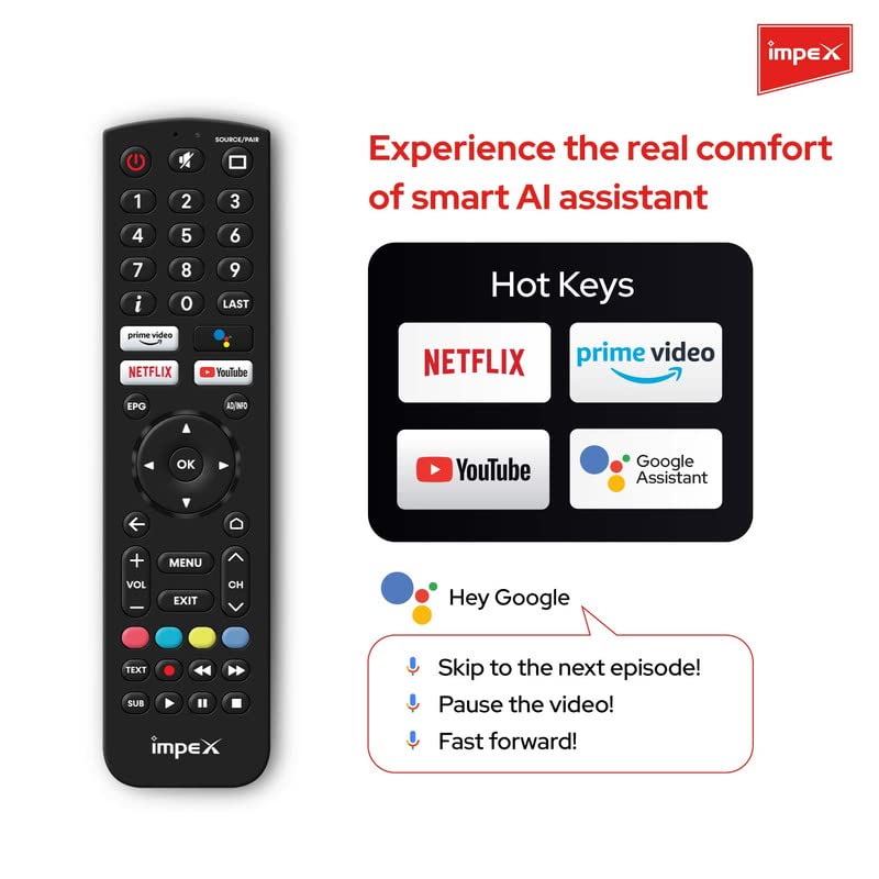 Image of Impex 55 inch Smart TV (139 cm) Google Certified Smart Android 10 4K Ultra HD LED TV Grande, HDR10 Bezel Less TV, 1 Years Doorstep Warranty, Storage Memory 8GB and 1.5 GB RAM