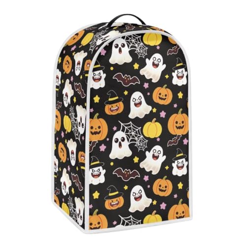 Image of Bat Ghost Pumpkin Blender Dust Cover, Anti Fingerprint Polyester Stand Mixer or Coffee Maker Appliance Protector, Halloween Machine Washable Blender Cover for Kitchen Appliance