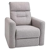 HOMCOM Manual Recliner Swivel Rocker Chair Theater Chair Single Sofa with Linen Fabric for Living Room Bedroom, Beige