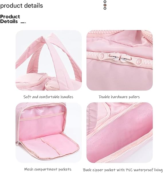 Toiletry Bag,Lightweight Travel Bag for Man and Women, Puffy Cosmetic Makeup Bag Organizer with Handle for Accessories,Essentials, Toiletries, Travel Small Bag (57bai)