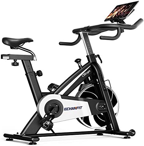ECHANFIT Magnetic Exercise Indoor Cycling Bike Stationary with Quiet Smooth Belt and Adjustable Resistance for Home Gym Training