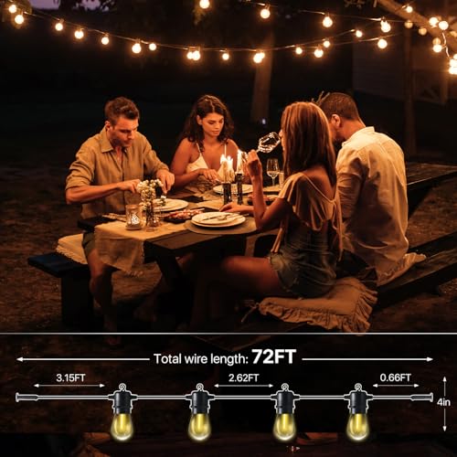 Image of Aoxun 12' x 20' Outdoor Wood Gazebo, Hardtop Gazebo Permanent Wooden Pavilion with Galvanized Steel Double Roof, and LED Outdoor Waterproof Hanging Lights, for Patio, Garden, Deck, Cedar Wood
