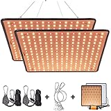 GREENSINDOOR 300W LED Pflanzenlampe, LED Pflanzenlampe Vollspektrum LED Pflanzenlicht für Zimmerpflanzen Gemüse und Blumen, 2PCS