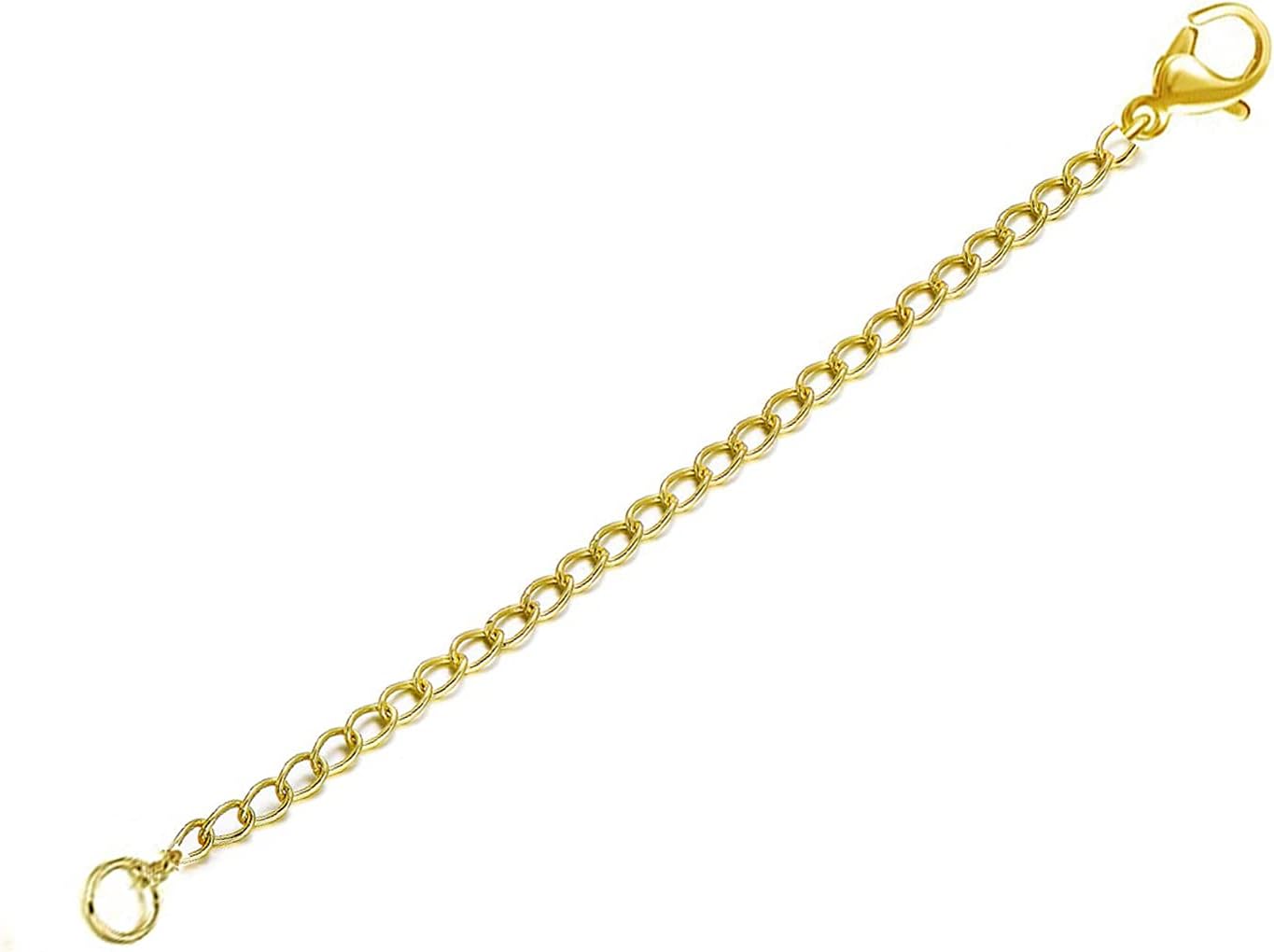 SISGEM Solid 14K Gold Chain Necklace Extenders, 3 Inch Chain Extender Removable Adjustable Extension for Necklace Anklet Bracelet Extension Chains with Lobster Clasps