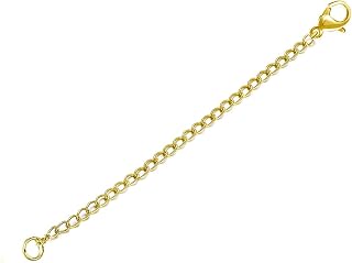 Solid 14K Gold Chain Necklace Extenders, 3 Inch Chain Extender Removable Adjustable Extension for Necklace Anklet Bracelet Extension Chains with Lobster Clasps