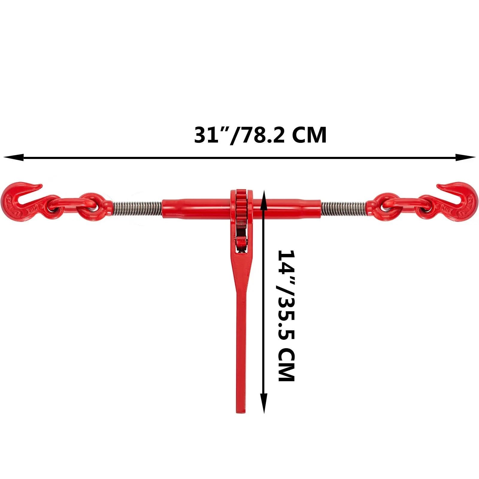 Catena di Sollevamento Kit legante a Catena, legante a cricchetto, 5/16-3/8 Pollici, con Catena, capacità 6600 libbre, Lunghezza Regolabile Paranchi