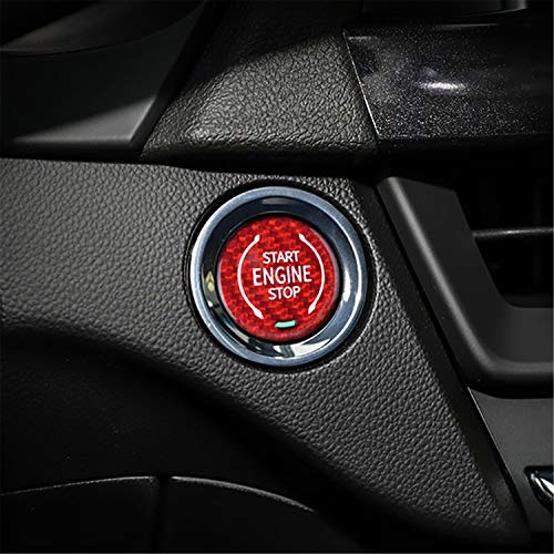 MissBlue Real Carbon Fiber Car Ignition Key Button Stickers for