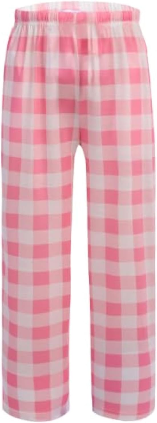 Ekouaer Boys Pajama Pants Long Sleep Soft Elastic Waist Bottoms Plaid Lounge With 2 Pockets 4-14 Years