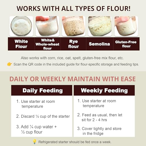 Sourdough Starter Culture (1 packet), Gluten Free Sourdough Starter Culture, Ready to Use Sour Dough Starter with One-time Feeding, Gluten-Free, Easy to Use, Vigorous Fermentation, Breakdown Gluten - Thumbnail 5