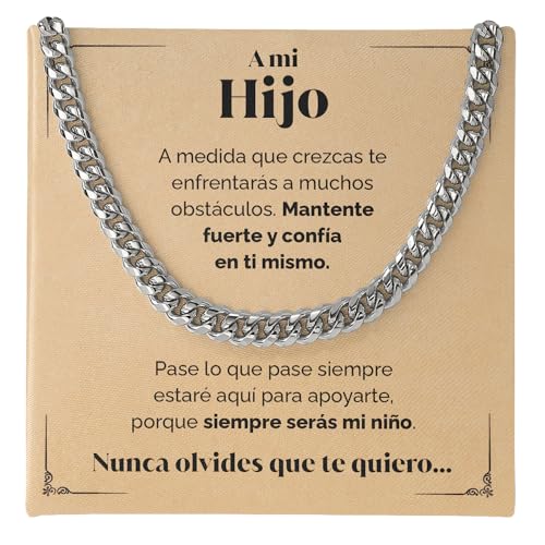 SOFIA FERRER Regalo Hijo, Colgante Hombre, Regalos para Hijo, Collar Acero Inoxidable, Regalos Originales para Hombre Joven, Cumpleaños, Regalo Madres a Hijos, Navidad (Hijo)