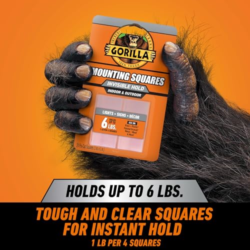24-Ct Gorilla Invisible Hold 1" Double-Sided Mounting Tape Squares - image 2