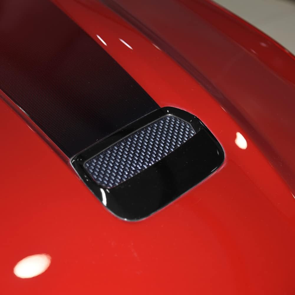 Kolya Glossy Black Exterior Hood Vent Air Outlet Cover Trim for Ford Mustang Accessories 2018 2019 2020 2021 2022 2023 (Not for Shelby Model)