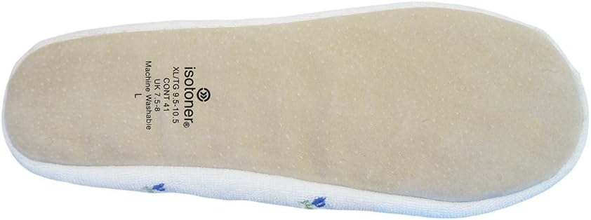 isotoner Women's Embroidered Terry Ballerina Slippers