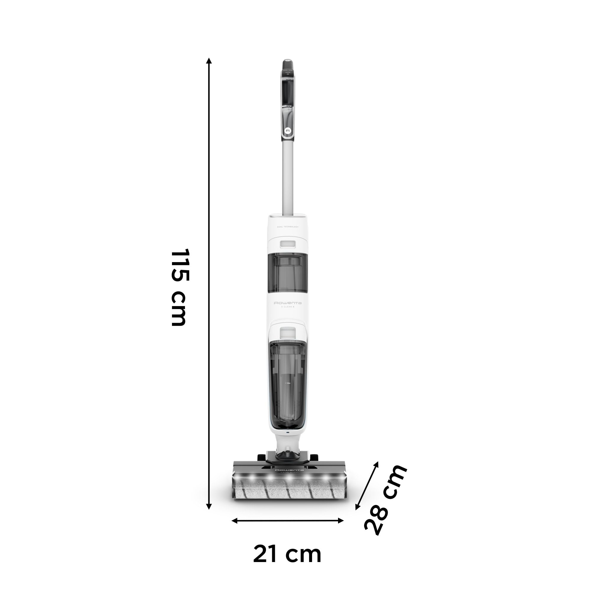 Rowenta X-Clean 5, Lavapavimenti Senza Fili, Aspira e Lava fino a 50 Minuti, Tecnologia Smart, Autopulizia e Asciugatura a 60°, con Assistente Vocale e Accessori Inclusi, Colore Bianco Neve, GZ5557