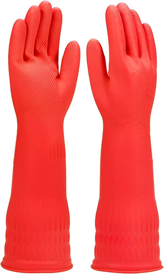 ROYOLFLAG Rubber gloves dishwashing 1,2,3,4,5 Pairs for Kitchen,Cleaning gloves for household Reuseable. (Large red, 5) (B0C15BY4Y1) Amazon Price History, Amazon Price Tracker