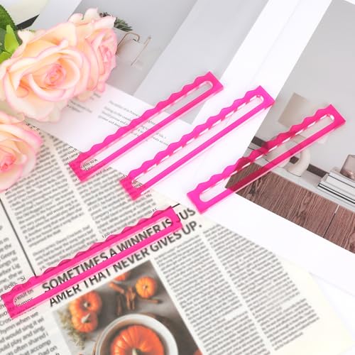 4 piezas Mah Jongg lector reglas acrílico rosa miniatura 7