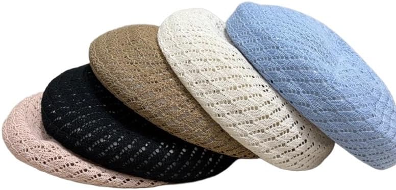 Breathable Cotton Beret Women Versatile Hollowed Out Painter Hat for All Four Seasons