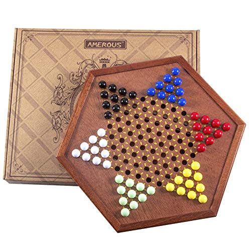 Juego de Damas Chinas de Madera AMEROUS 12.5 pulgadas miniatura 6