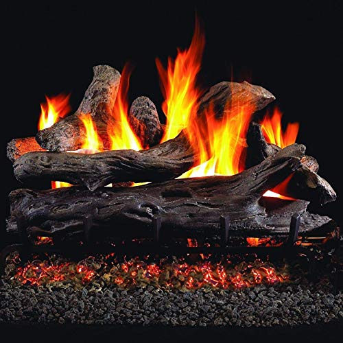 B-HOTTE Gas Fireplace Logs,4/5pcs Ceramic Wood Logs for All Types of Indoor, Gas Inserts, Ventless & Vent Free, Ethanol, Electric, Propane or Outdoor Fireplaces & Fire Pits, Burning Accessories (5PCS)