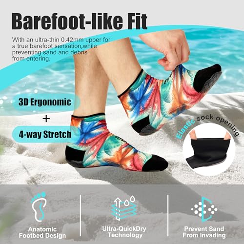 Image of RANDY SUN Barefoot Quick-Dry Sand Beach Socks, Breathable Seamless Yoga Sock With TPE Sole