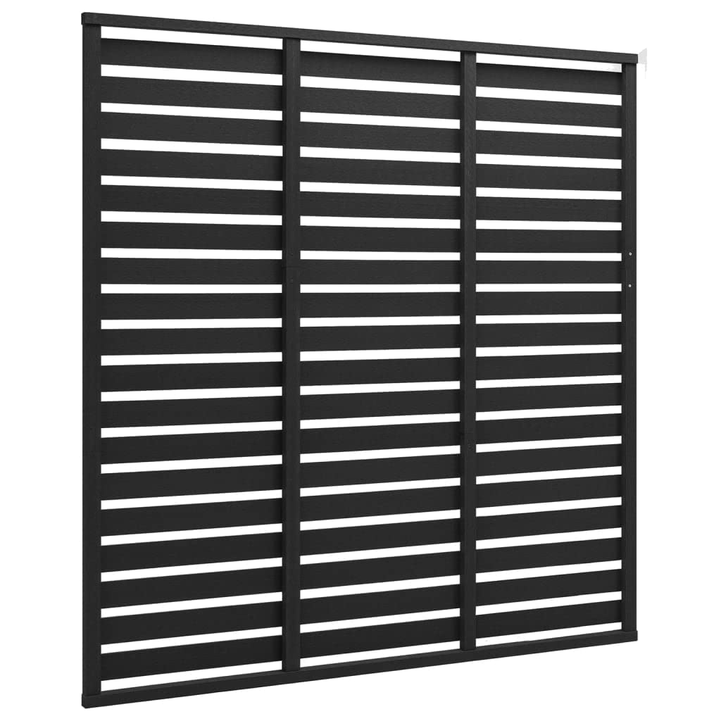 WPC Sichtschutzzaun 180x180 cm Schwarz, Horizontales Zaunelement für Garten und Terrasse, Witterungsbeständiger Windschutz und Gartenzaun aus Holz-Kunststoff-Verbundwerkstoff