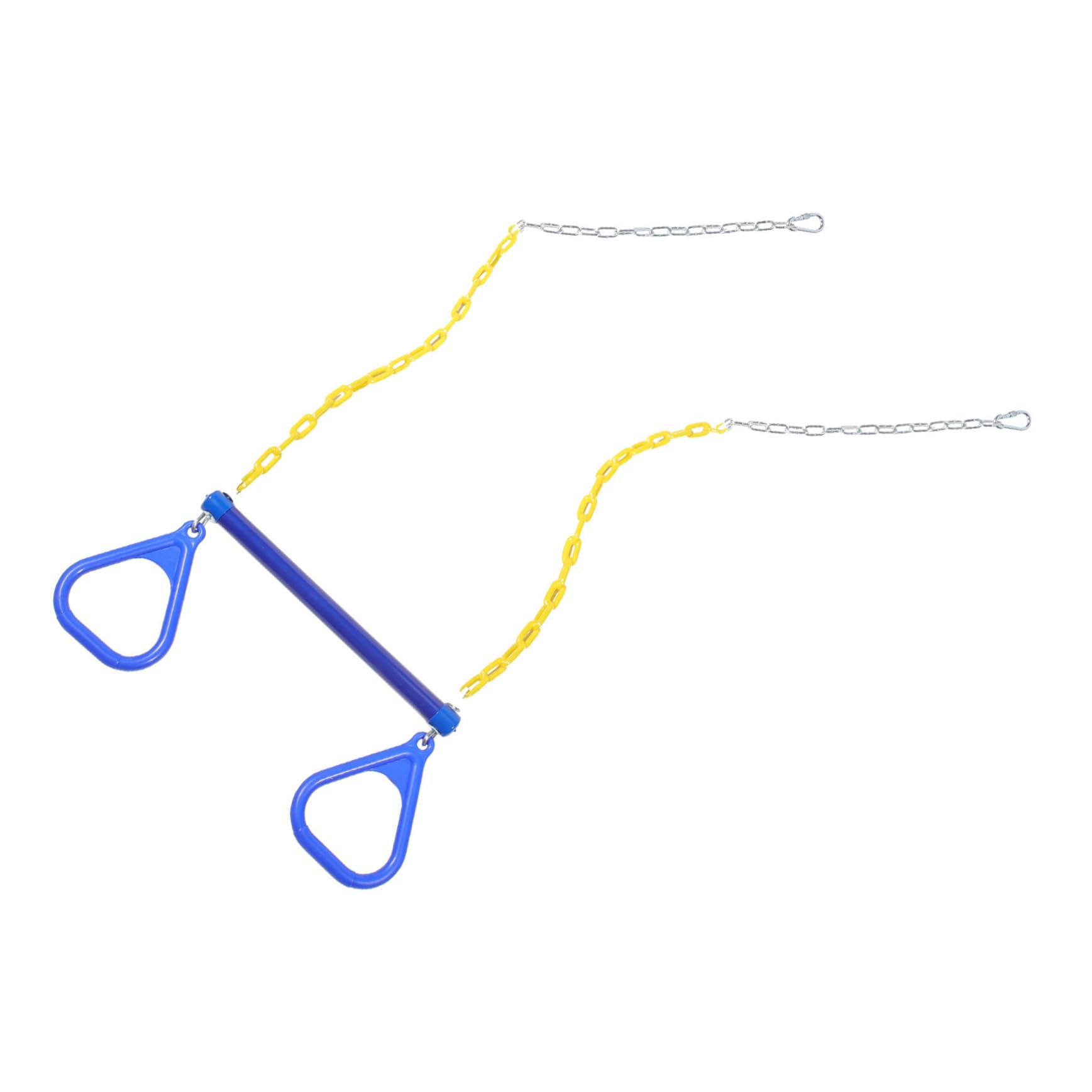 GOOHOCHY Multi-Purpose Hanging Ring Gymnastic Rings for Children Swing Bar for Kids Outdoor Orange