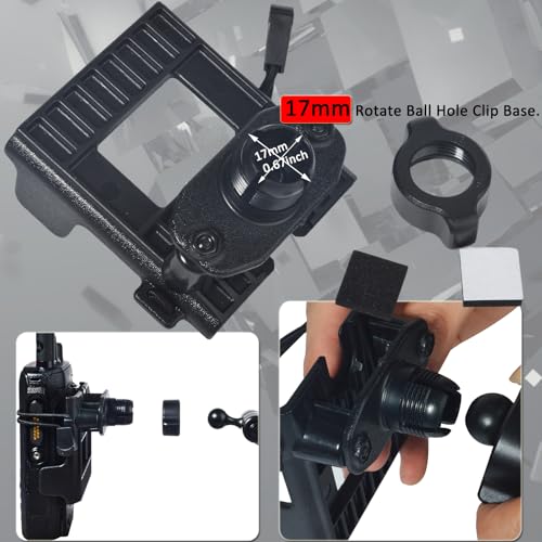 Image of HYS Mount Holder for Handheld Radio w /17mm (0.67inch) Rotate Ball Hole 2-Way Radio Mount for Motorola, Kenwood & ICOM, Heavy Duty Walkie Talkie Clamp, No Drilling
