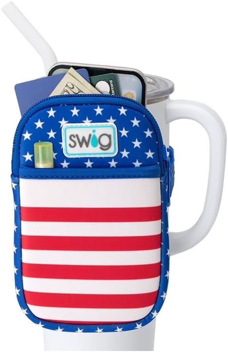 Swig Life Mega Mug Pouch, Water Bottle Bag with Adjustable Strap, Water Bottle Fanny Pack with Zippered Phone Pocket, Holds Travel Essentials, Bottles, Tumbler Accessories