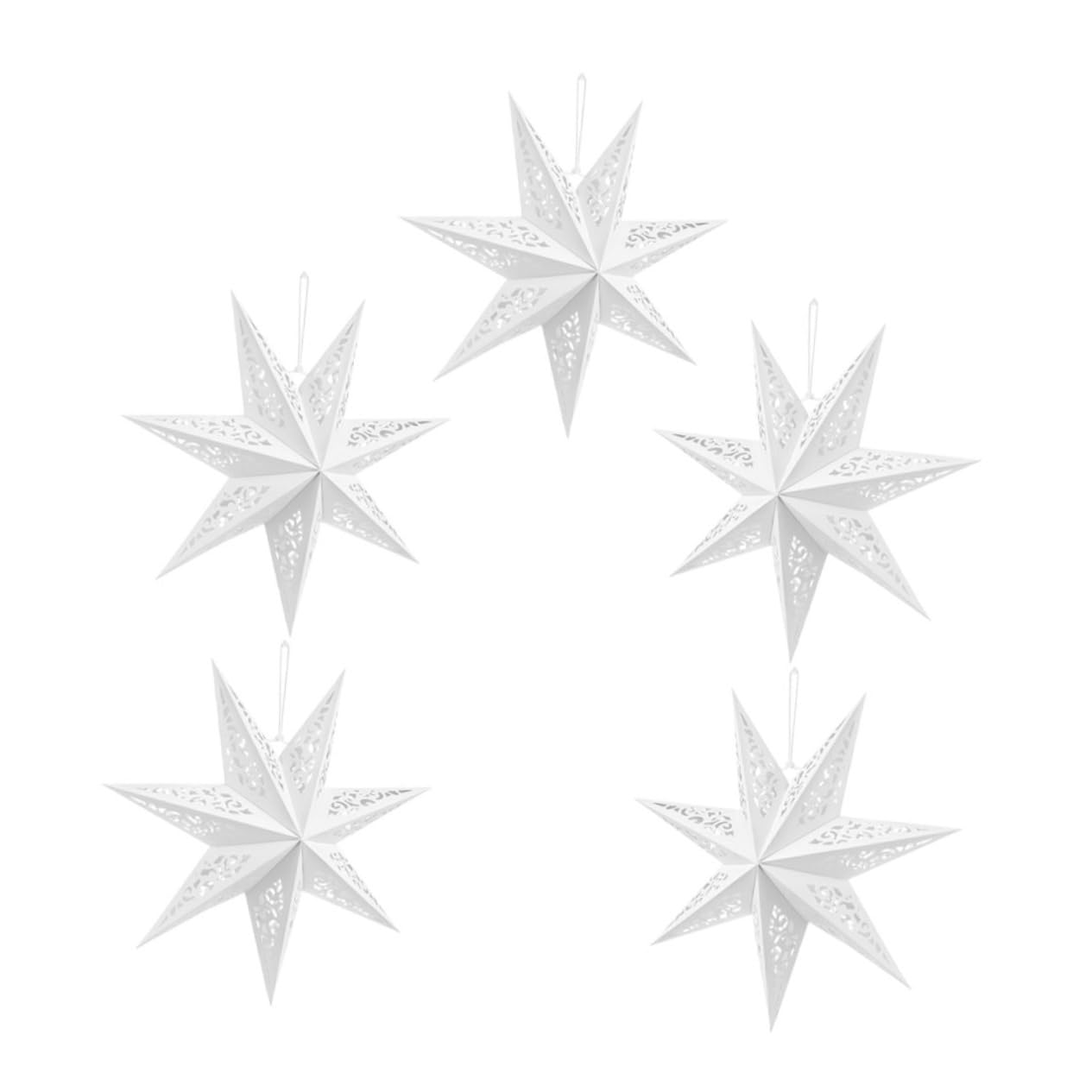 HOOTNEE 5Pcs Hanging Lampshades Star Decorations for Christmas Weddings and Holiday Displays Create Romantic Atmosphere with Enchanting Glow for Parties