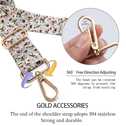 Image of Dsigo Purse Strap, 1.5 inch Wide Gold Alloy Buckle Floral Printing Crossbody Shoulder Strap for Bag Handbag Crossbody Bags