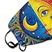 Adult Windproof, Anti Dust Cloth Face Mask Fashion Scarf Blue Yellow Sun Moon Art Face Cover Face Balaclava, Comfortable Face Protection for Outdoors Home and Daily Use