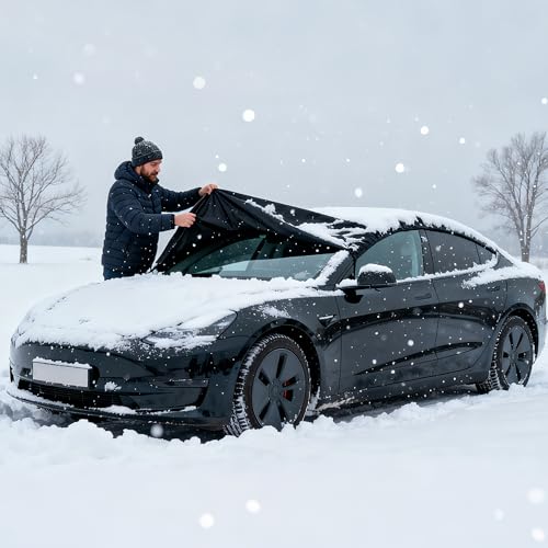 Image of TONDA Windshield Cover for Ice and Snow, Heavy Duty 600D Oxford Car Windshield Protector, Winter Car Accessories for Cars, SUVs, Trucks, Vans and MPVs, Universal Fit (68.5 x 56 Inch)