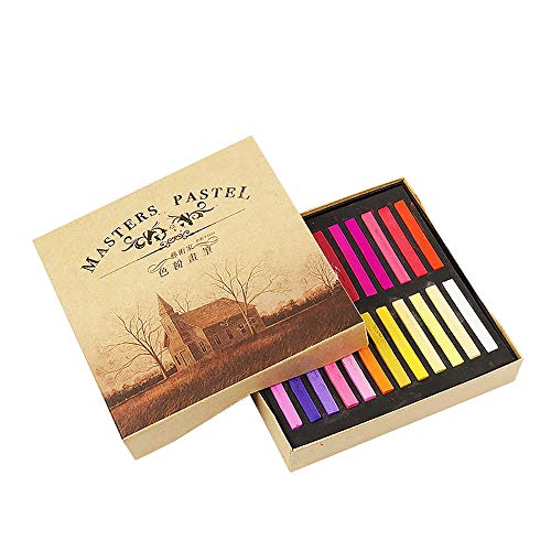 Non Toxic Square Chalk Pastels, Assorted Colors, 24Colors