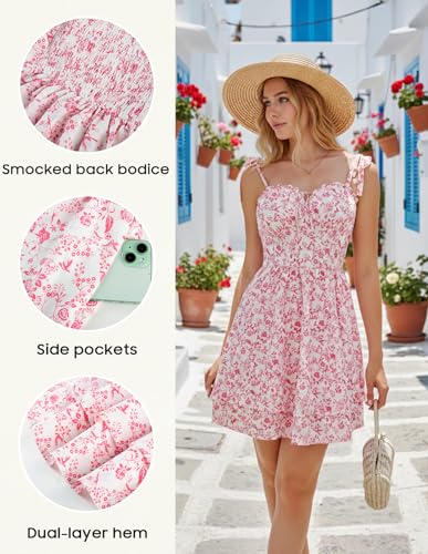 Image of Scarlet Darkness Floral Mini Dress for Women Corset Graduation Sundress