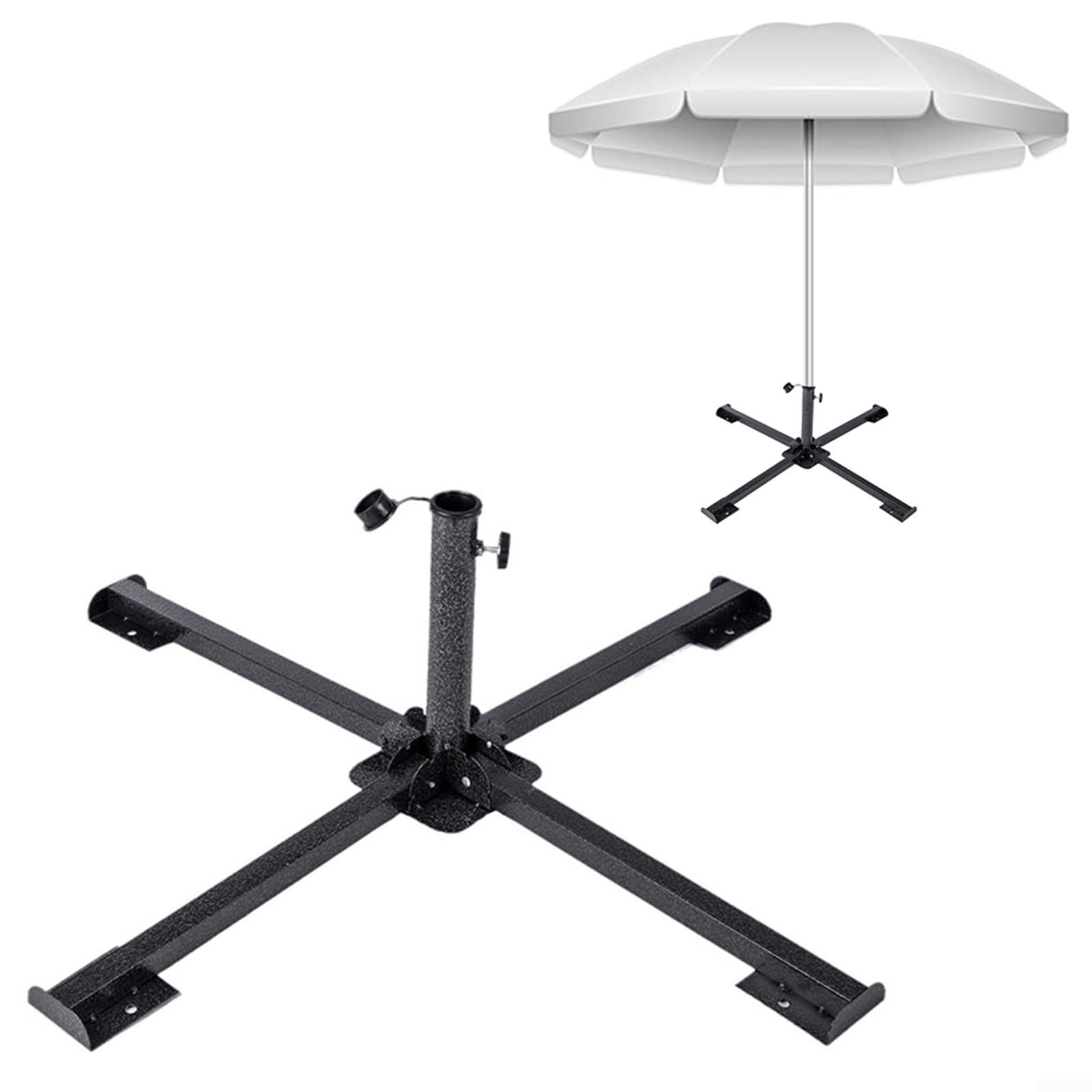 Regulowany metalowy stojak na parasol z centralnym otworem, przenośny, składany, do ogrodu, na plażę, kemping, solidny uchwyt na parasol zewnętrzny dla zwiększonej stabilności