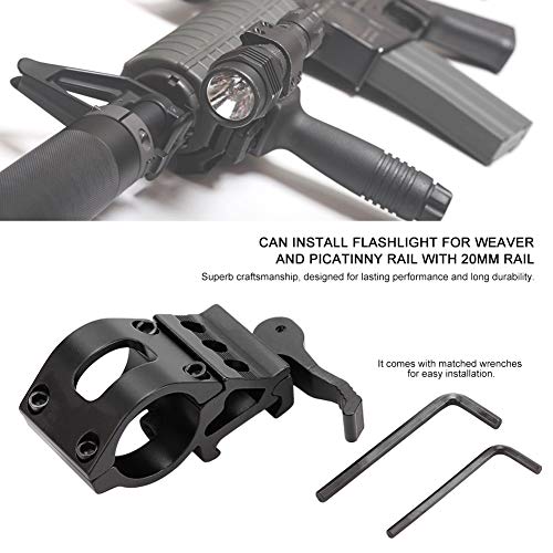 Braçadeira de luz Airsoft, anel de montagem de lanterna resistente liga de alumínio rígido durável p