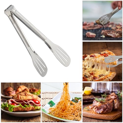 12 Pack Stainless Steel Buffet Cooking BBQ Salad Sweet Tongs Pasta Tongs for Home Kitchen Bar Party Utensils(7-Inch) - Image 5