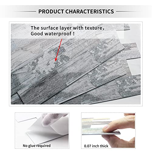 Dewoo 20-Sheet Kitchen Backsplash Tiles Peel And Stick Wall Tiles Pvc Fireplace Tiles Wood Look Rustic For Bathroom (13.5" X 11.4") #TOP4