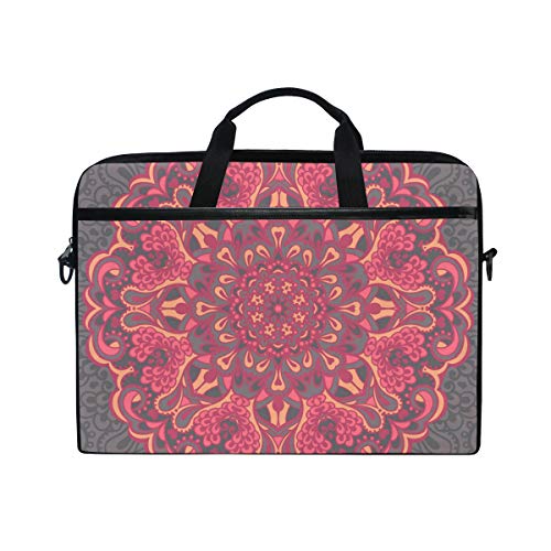 Funda bandolera para portátil de 13 y 14 pulgadas con un elegante diseño de mandala floral