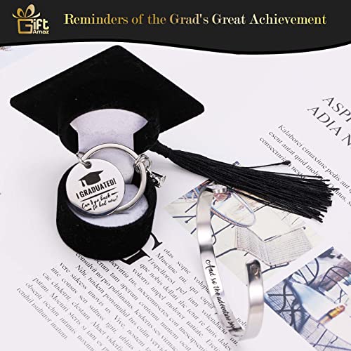 Giftamaz 2023 Graduation Gifts Set For Her, Congrats Grad Gift Basket Set Include Coffee Mug, Keychain, Bracelet, Candle & Flower For Senior College Graduated Women Girl Congratulations Birthday Gifts #TOP3