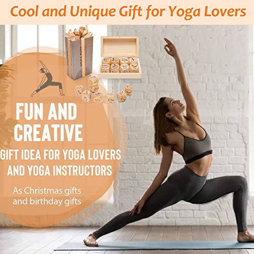 Yoga Dice in Wooden Gift Box with Practice Guide, 8 Workout Exercise Dice, Tons of Possible Combinations, Yoga Accessories Gifts for Beginners Women, Mindfulness Meditation Gifts, Fitness Dice